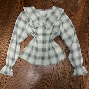 BB DAKOTA STEVE MADDEN Button Up Plaid Blouse